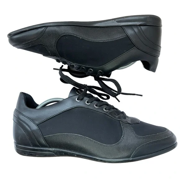 Versace Collection Noir Runaway Black Low Top Sneakers Paneled Mens EU 45 US 12 - Picture 5 of 8